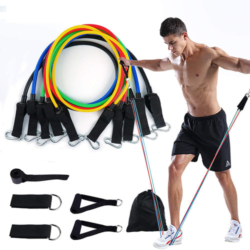 FitPress 11Pcs Resistance Band Set – Full Body Workout for Men & Women, Yoga, Strength Training & Rehab