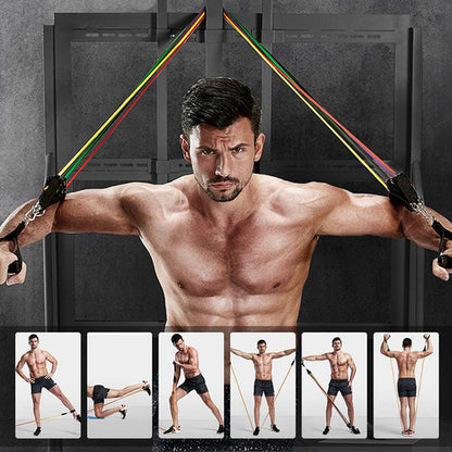 FitPress 11Pcs Resistance Band Set – Full Body Workout for Men & Women, Yoga, Strength Training & Rehab