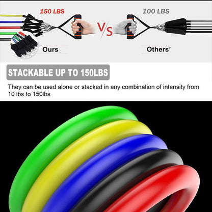 FitPress 11Pcs Resistance Band Set – Full Body Workout for Men & Women, Yoga, Strength Training & Rehab
